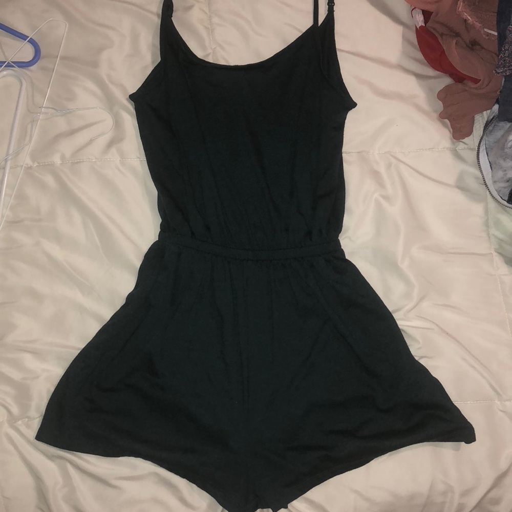 Dark Green Romper.